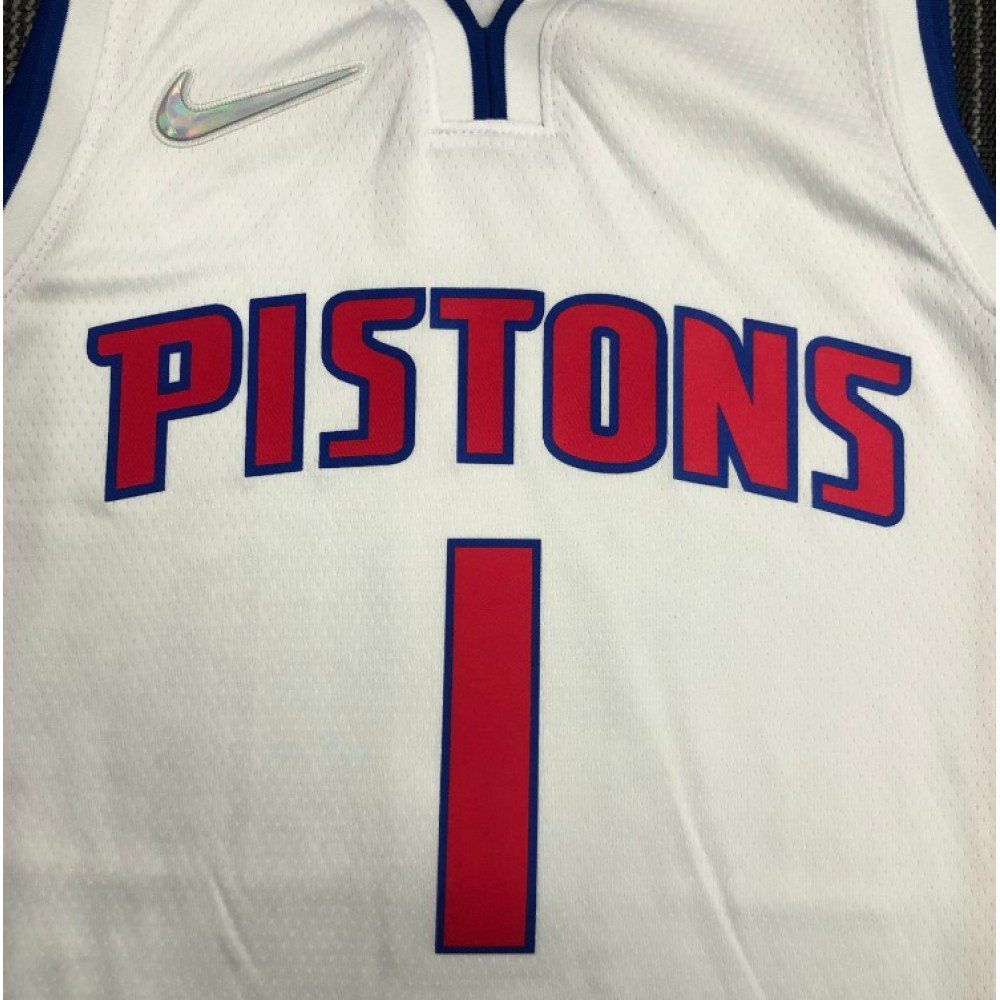 Men's Detroit Pistons Allen Iverson #1 White 2021/22 Swingman NBA Jersey - Icon Edition-Pro Kit Vault | Brand New 26/27 Sports Jerseys